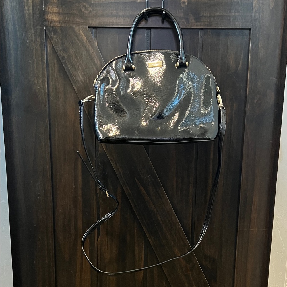 Kate Spade Elegant Black Women's Handbag with Crossbody Detachable Strap